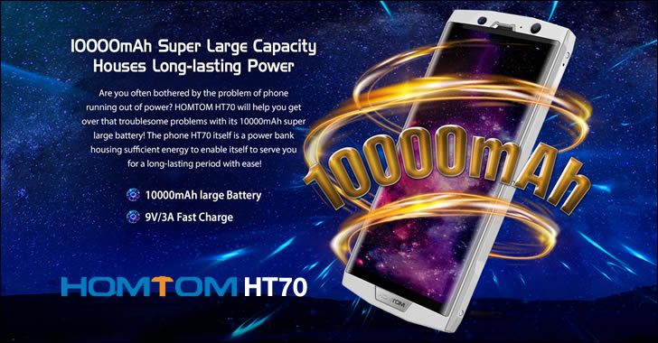 Homtom HT70 - смартфон с огромна, 10000 mAh батерия, 4GB RAM и 64GB ROM
