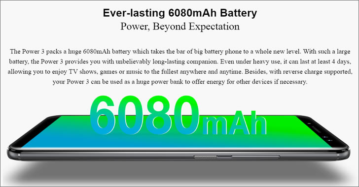 Ulefone Power 3 battery