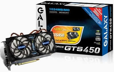 Galaxy GeForce GTS 450 Hall of Fame - честота 1Ghz и охлаждане с 2 вентилатора