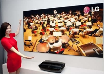 LG Cinema Beam HECTO 2 Laser TV - 100-инчова картина от 15 сантиметра