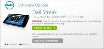 Таблетът Dell Streak с ъпдейт до Android 2.2 Froyo от днес